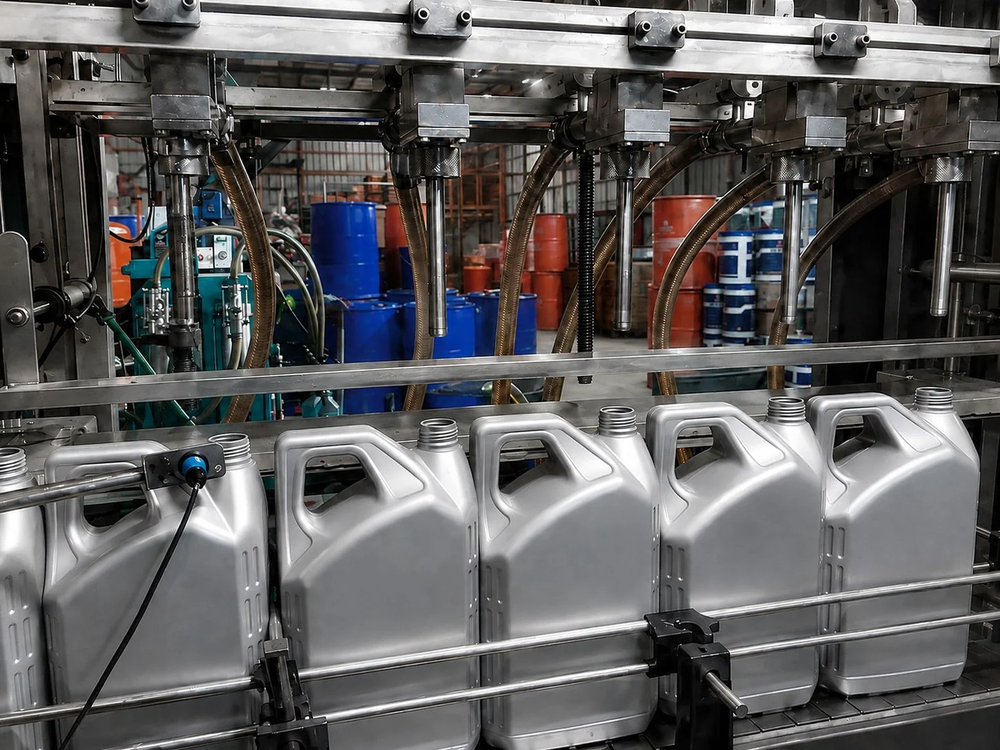 Finished Goldtap lubricant packs on the filling line